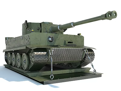 Green Military Tank With Long Cannon Armored Body And Tracks 3d model Green Military Tank With Long Cannon Armored Body And Tracks 3d model