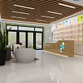 Bright Modern Pet Home Interior Featuring Reception Desk Display Walls And Comfortable Seating