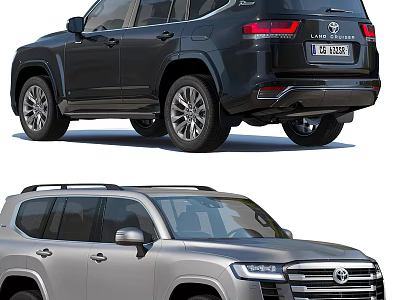 Toyota SUV Models In Black And Silver Exterior With Modern Design Features 3d model