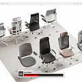 Modern Office Chairs With Mesh Back Multiple Colors And Swivel Rolling Casters 3d model