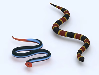 Modern snake venomous snake flower snake 3d model