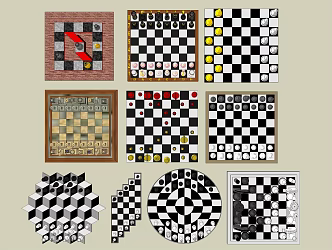 Modern Chess Table Chinese Chess 3d model