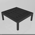 Black Modern Coffee Table With Slatted Top Design And Sturdy Supportive Legs 3d model