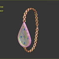 Elegant Rose Gold Bracelet With Chain Design And Blue Teardrop Gemstone Diamond Inlay
