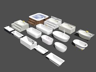 Modern Bathtub Sanitary Ware 3d model