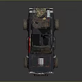Rusty Modified Vintage Muscle Car With Roof Spare Tire Off-Road Tires And Side Number 42