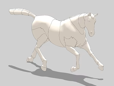 White Horse Shaped Decorative Ornament Set With Modern Minimalist Design For Home Decoration 3d model