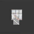 Wooden Multi Level Staircase Design With Connecting Platforms And Large Windows