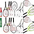Assorted Color Tennis Rackets With Tennis Balls And Ball Cans Sports Equipment