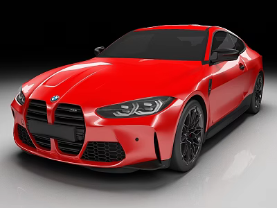 Stunning Red BMW Sports Car with Sleek Design and Black Wheels 3d model