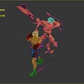 Game And Movie Characters Two Boxers In Dynamic Fighting Action With Yellow Splashes
