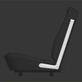 Modern Sleek Office Chair With Leather Striped Backrest And Seat Cushion
