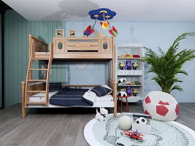 Nordic Bed and Bunk Bed Children's Bed Toy Soccer Sofa Toy Cabinet Chandelier model