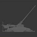 Scale Military Artillery Model Featuring Large Barrel Tracked Base And Detailed Structure