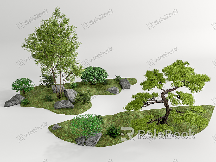 Modern Plant Plant Combination Landscape Stone Terrain Landscape Tree model