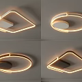 Modern Ceiling Lights With Geometric Shapes LED Light Strips And Minimalist Design Styles