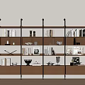 Modern Middle Ancient Storage Rack Modern Middle Ancient Museum Rack Background Cabinet Display Cabinet Open Books 3d model
