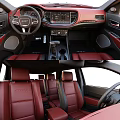 Red SUV With All Doors Opened And Trunk Showing Interior