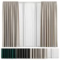 Luxury Green Velvet Curtains with White Sheer Panels and Multiple Color Options