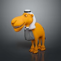 Cartoon Camel Character With Friendly Smile Wearing Traditional Headscarf And Gray Tie