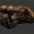 Unique Stone Wood Decorative Piece With Natural Rough Texture And Earthy Tones