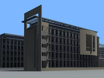 Modern School Building Exterior Design With Multiple Floors And Large Windows 3d model