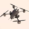 Black Drone With Four Rotors And Sleek Aerodynamic Design