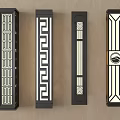Modern Black Frame Wall Lamps With Geometric Patterns And Various Designs 3d model