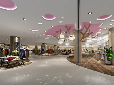 Modern shopping mall, shopping mall, clothing store 3d model