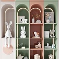 Modern Decorative Cabinet Children's Doll Decorative Ornaments 3d model