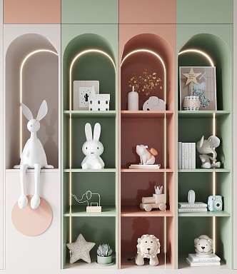 Modern Decorative Cabinet Children's Doll Decorative Ornaments 3d model