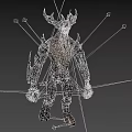 Horned Game Movie Character With Spiked Textured Muscular Body And Mythical Features
