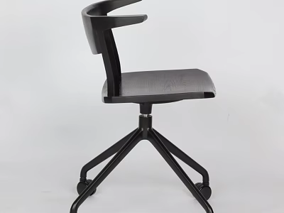 Modern Black Office Chair With Swivel Base And Rolling Wheels Design 3d model