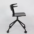 Modern Black Office Chair With Swivel Base And Rolling Wheels Design