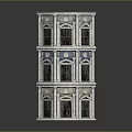 Detailed Classical Tower Architectural Model With Multiple Floors And Ornate Windows