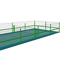 Outdoor Sports Fitness Court With Green Fence And Blue Training Surface