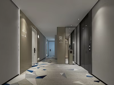 Modern Away Hotel Away 3d model