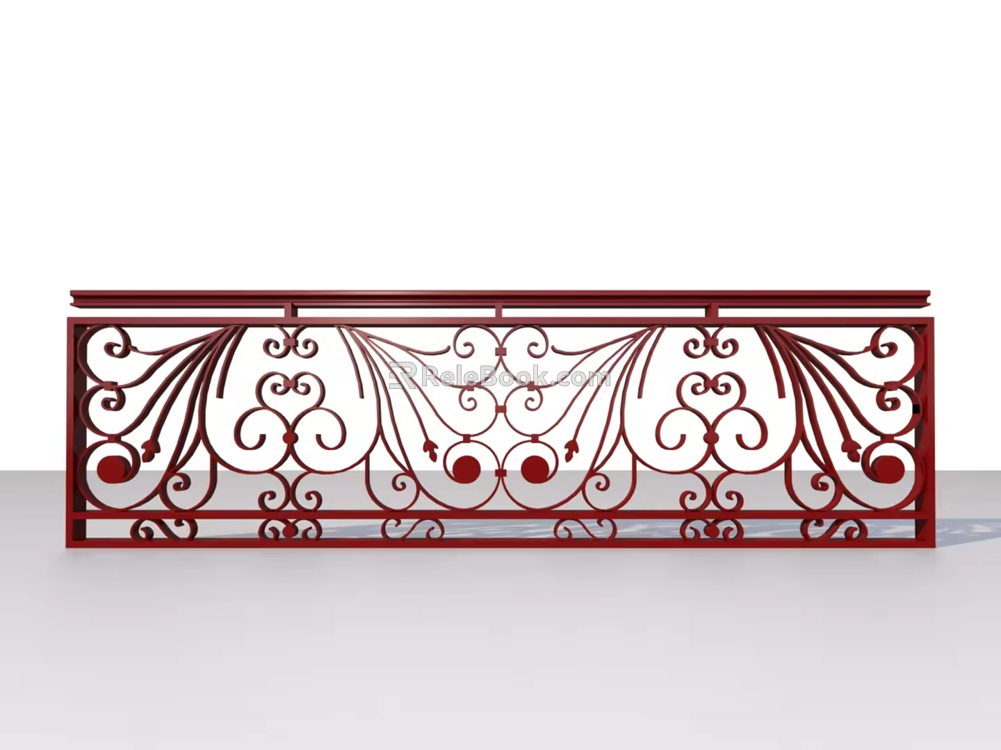 Guardrail railing fence wrought iron railing 3D model 3d model