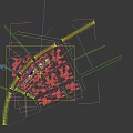 Aerial Planning of Modern Building Complex with Greenery Roads and Parking Areas