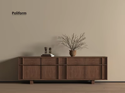 Solid Wood Decorative Cabinet 3d model