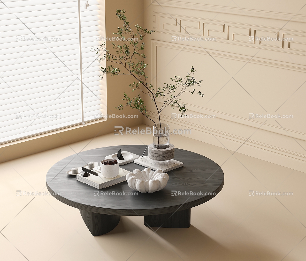 Modern round coffee table model