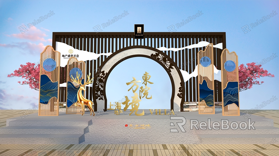 New Chinese Style Beautiful Chen Outdoor Decoration Atrium Beautiful Chen model