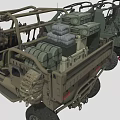 Military Utility Vehicles With Open Structure Off Road Tires And Mounted Machine Gun