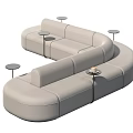 Modern L-shaped double-sided sofa 3d model