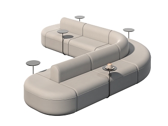 Modern L-shaped double-sided sofa 3d model