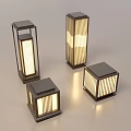 Modern Outdoor Lights With Grid Pattern And Warm Glow For Garden Patio Decor