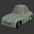 Silver Vintage Mercedes Classic Car With Sleek Body And Retro Design