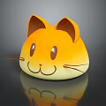 Cute Orange Cartoon Cat Shaped Soft Plush Toy With Smiling Face And Whiskers