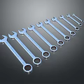 Hardware Tools Professional Chrome Plated Wrench Set With Multiple Sizes
