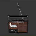 Vintage Radio With Wooden Case Antenna FM AM Tuner And Handle
